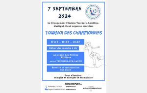 Tournoi des championnes - 3ème édition - 7 septembre 2024